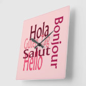 Rosa Maueruhr Quadratische Wanduhr (Winkel)