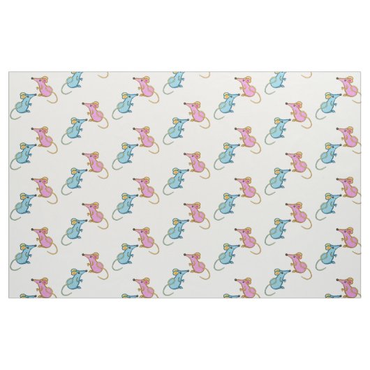 Rosa Maus, blaue Maus Stoff (Fat Quarter (45,7 x 55,9 cm))