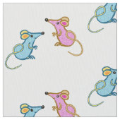 Rosa Maus, blaue Maus Stoff (Nahaufnahme)