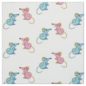 Rosa Maus, blaue Maus Stoff (Muster)