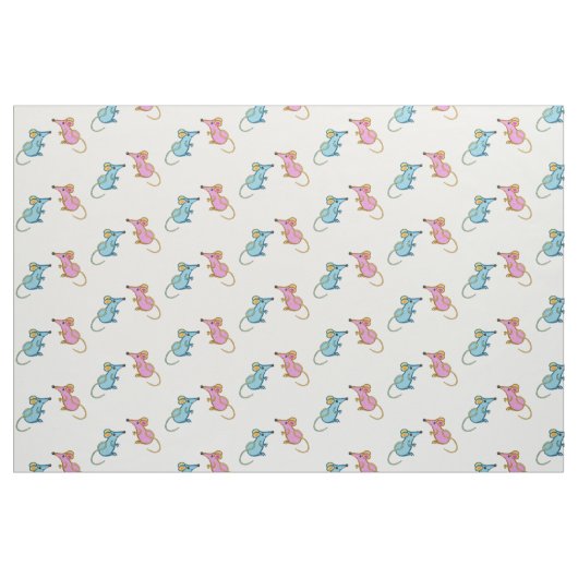Rosa Maus, blaue Maus Stoff (Fat Quarter (45,7 x 55,9 cm))