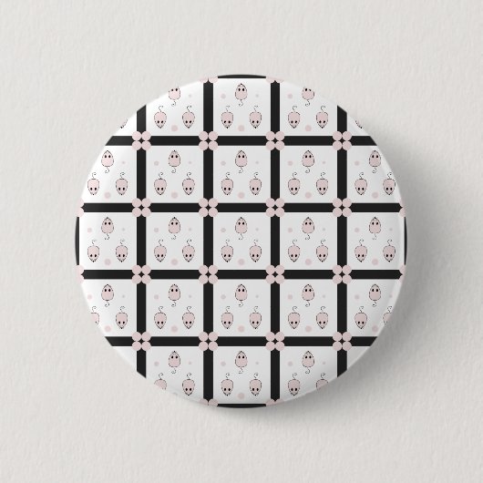 Rosa Maus Nahtloses Muster - Niedliche Dekoration Button (Vorderseite)