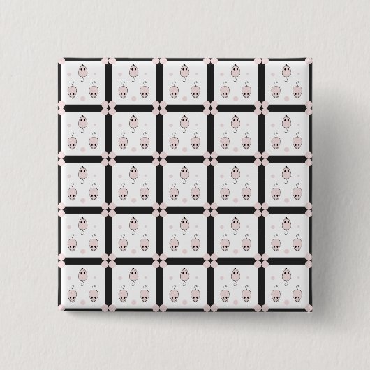 Rosa Maus Nahtloses Muster - Niedliche Dekoration Button (Vorderseite)