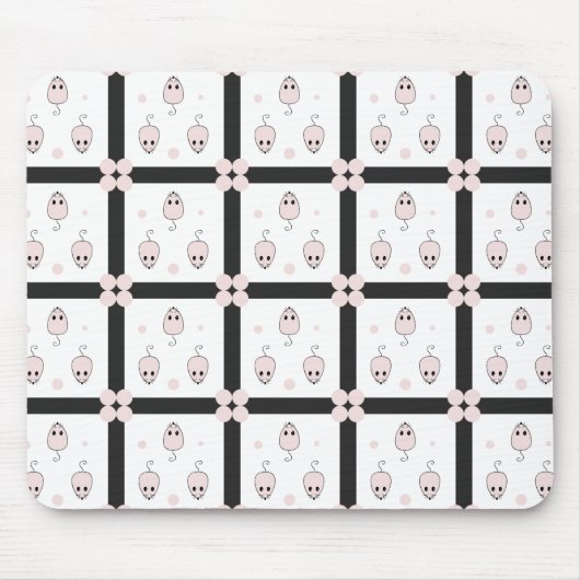 Rosa Maus Nahtloses Muster - Niedliche Dekoration Mousepad (Vorne)