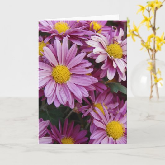 Rosa Mäuse Karte (Gelbe Blume)