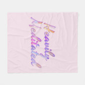 Rosa Mauve Aqua Blue Fleecedecke (Vorderseite (Horizontal))