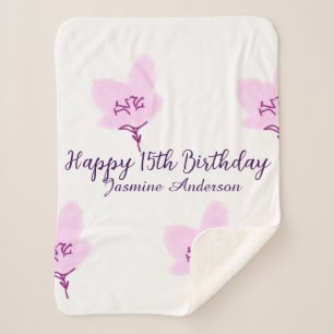 Rosa mauve Blumen 15. Geburtstag Quinceanera Name Sherpadecke
