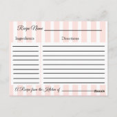 Rosa Mauve Corve Blush Pink Rezeptkarte Postkarte (Rückseite)