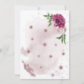 Rosa mauve grünes botanisches Kranz-Brautparty Einladung (Rückseite)