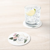 Rosa Mauve Rose Blumengoldrahmen Brautparty rz Runder Pappuntersetzer (Vor Ort)