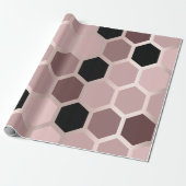 Rosa Mauve Rose Gold Geometry Honeycomb Hexagon Geschenkpapier (Ungerollt)
