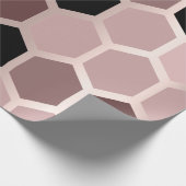 Rosa Mauve Rose Gold Geometry Honeycomb Hexagon Geschenkpapier (Ecke)