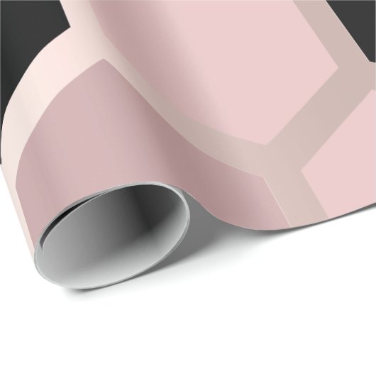 Rosa Mauve Rose Gold Geometry Honeycomb Hexagon Geschenkpapier (Rolleneckpunkt)