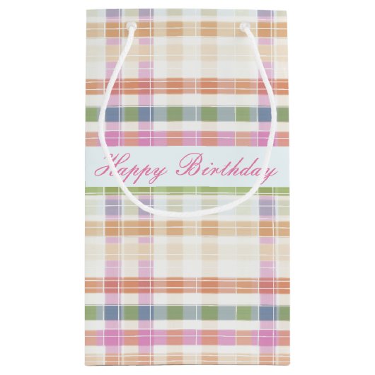 Rosa Mauve und Blau Kleine Geschenktüte (Rückseite)