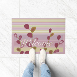 Rosa Mauve und hellgrün Fußmatte