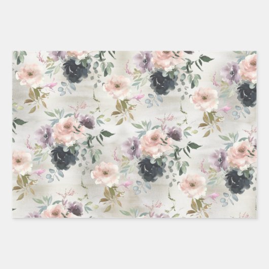 Rosa Mauve und schwarze Pflaumen Geschenkpapier Set (Vorderseite 2)