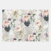 Rosa Mauve und schwarze Pflaumen Geschenkpapier Set (Vorderseite)