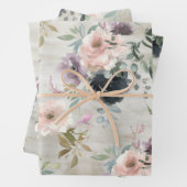 Rosa Mauve und schwarze Pflaumen Geschenkpapier Set (Beispiel)