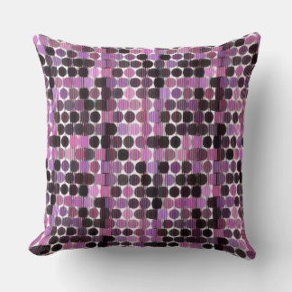Rosa, Mauve und schwarze Rose geometrisch Kissen