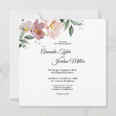 Rosa Mauve Vintager Blumenplatz bei einer Hochzeit Einladung (Vorderseite)