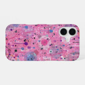 Rosa maximalistische abstrakte Kunst  iPhone 16 Hülle (Rückseite (Horizontal))