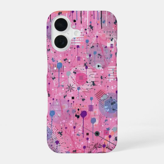 Rosa maximalistische abstrakte Kunst  iPhone 16 Hülle (Rückseite)