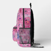 Rosa maximalistischer abstrakter Kunst  Bedruckter Rucksack (Rechts)