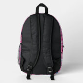 Rosa maximalistischer abstrakter Kunst  Bedruckter Rucksack (Rückseite)