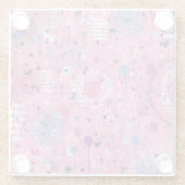 Rosa maximalistischer abstrakter Kunst  Glasuntersetzer (Rückseite)