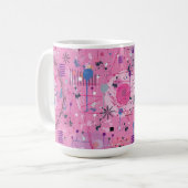 Rosa maximalistischer abstrakter Kunst Kaffeetasse (Vorderseite Links)