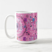 Rosa maximalistischer abstrakter Kunst Kaffeetasse (Links)