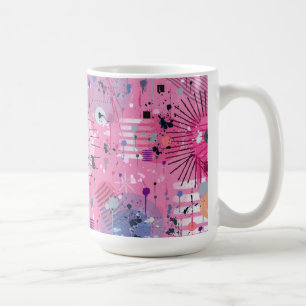 Rosa maximalistischer abstrakter Kunst Kaffeetasse