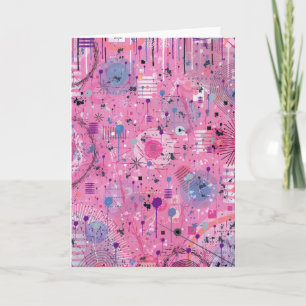 Rosa maximalistischer abstrakter Kunst  Karte