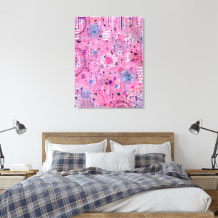 Rosa maximalistischer abstrakter Kunst  Leinwanddruck