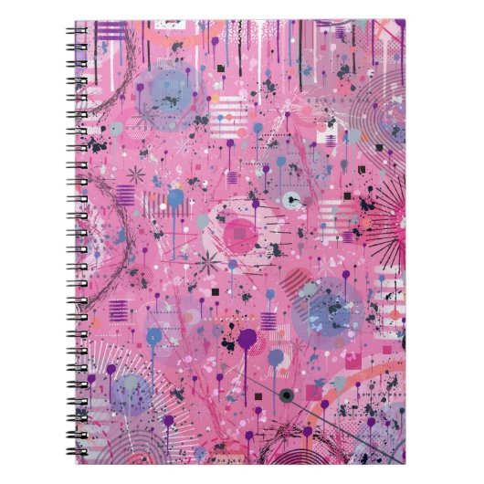 Rosa maximalistischer abstrakter Kunst  Notizblock (Vorderseite)