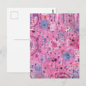 Rosa maximalistischer abstrakter Kunst  Postkarte (Vorne/Hinten)