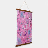 Rosa maximalistischer abstrakter Kunst Wandteppich Mit Holzrahmen (Gewinkelt)