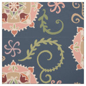 Rosa Medaillon auf Marine-Blau Stoff (Muster)