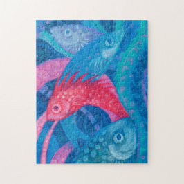 Rosa Meeresalgen Meerestiere Unterwasser Kunst Puzzle
