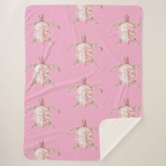 Rosa Meeresschildkröten Sherpadecke (Vorderseite)