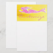 Rosa Meerjungfrau Briefpapier (Vorne/Hinten)