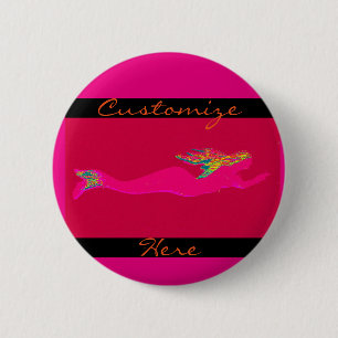 Rosa Meerjungfrau Button