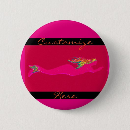 Rosa Meerjungfrau Button (Vorderseite)