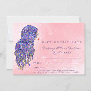Rosa Meerjungfrau Friseur Makeup Zertifikat Gesche