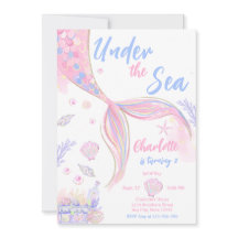 Rosa Meerjungfrau Geburtstagsparty unter dem Meer