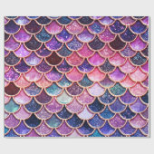 Rosa Meerjungfrau Glitzer Scales- Meerjungenskala Geschenkpapier (Flach)