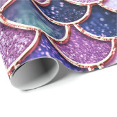Rosa Meerjungfrau Glitzer Scales- Meerjungenskala Geschenkpapier (Rolleneckpunkt)