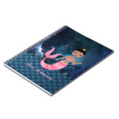 Rosa Meerjungfrau im Herzen der Fantasy Ocean Szen Notizblock (Linke Seite)