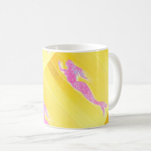 Rosa Meerjungfrau Kaffeetasse (VorderseiteRechts)