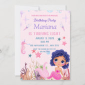 Rosa Meerjungfrau kleine Meerjungfrau Magisches Pa Einladung (Vorderseite)